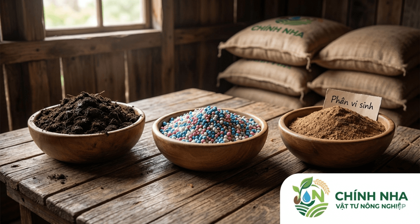 So sánh các loại phân bón hữu cơ, vô cơ NPK và phân vi sinh.